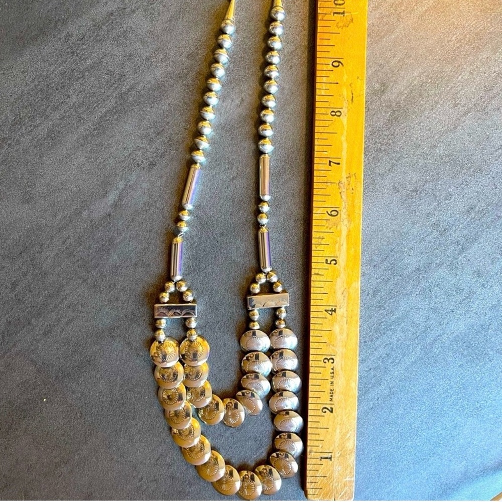 Ina J Nez Handmade & Stamped Pillow & Barrel Bead Necklace - Picture 9 of 9